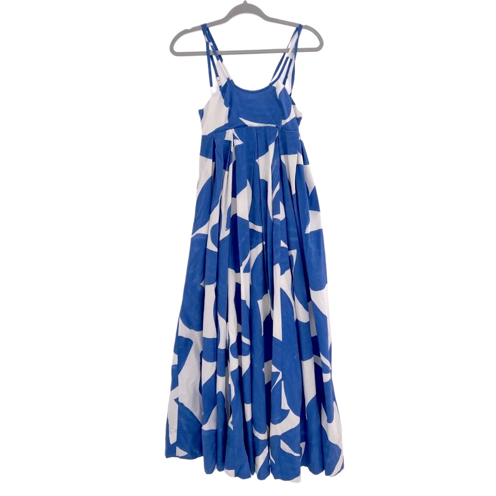 By Anthropologie 100% Cotton Blue White Floral Maxi Summer Dress Pockets XS - Picture 3 of 16